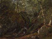 John Frederick Kensett Catskill Waterfall painting